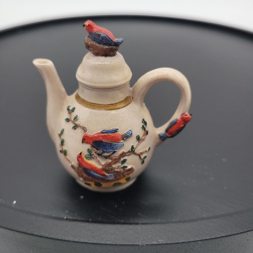 Burton & Burton Red Robin Miniature Teapot 3"
